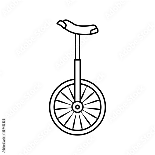 Unicycle icon and symbol design with editable stroke