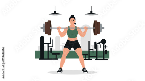 Female athlete lifting weights in a modern fitness gym setting