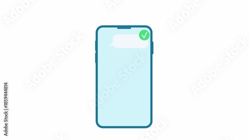 Smartphone with Checkmark Animation - Digital Success and Confirmation.