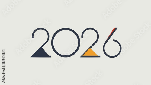 Modern stylized year 2026 text graphic design.