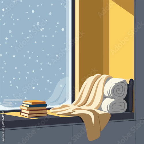 Stack of rolled towels on counter.