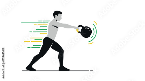 Dynamic minimalist kettlebell workout in motion