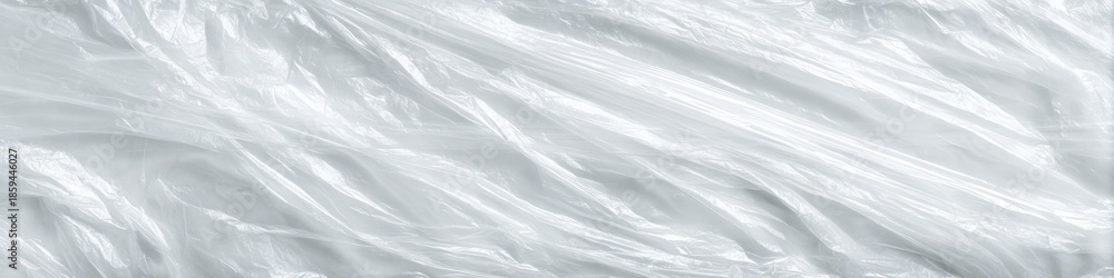 Fototapeta premium Crinkled transparent plastic texture with subtle light reflections