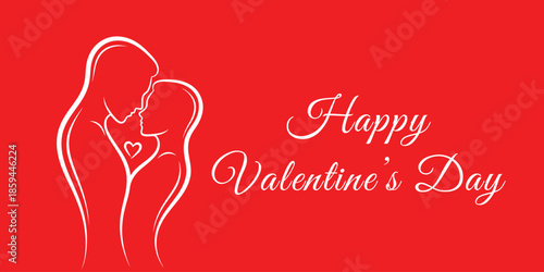 vector illustration of a woman and man with heart