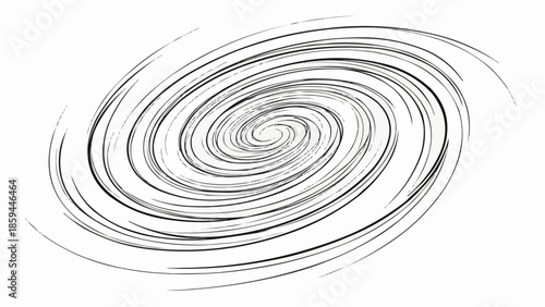 Abstract Black and White Spiral Vortex Swirl.