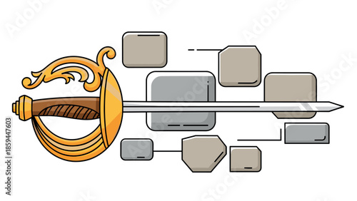 Elegant sword and abstract shapes: a blend of tradition and modern design