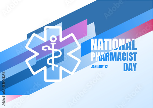 National pharmacist day banner, january 12, banner - vector illustration