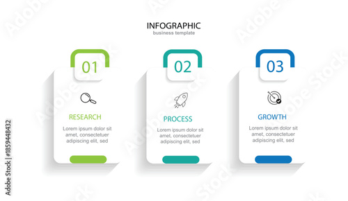 modern design template for infographics with 3 option or step vector illustration, business infographic, timeline infographic template,	