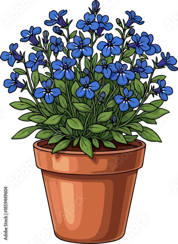 blue reverie capturing natures delicate dance in a clay embrace, vector isolated on transparent background