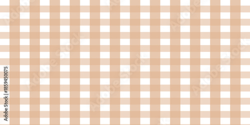 Gingham seamless pattern.Checkered tartan plaid repeat pattern in brown and white.Geometric vector illustration background wallpaper.