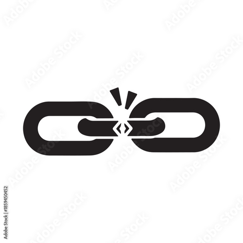 Broken Chain Link Icon Representing Disruption or Separation
