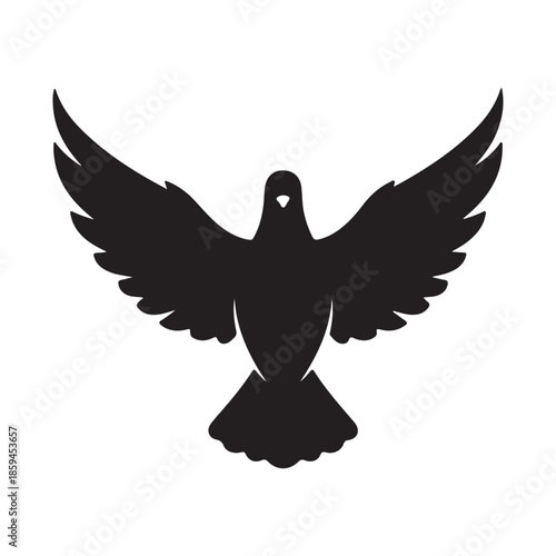 Silhouette of a bird in flight isolated on transparent background