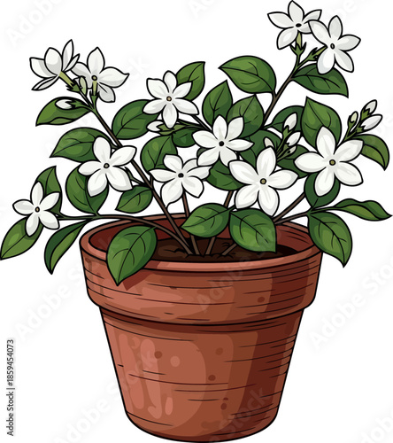 whispering blooms a potted touch of natures simple, enduring beauty, vector isolated on transparent background