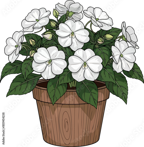whispering whites botanical charm infusing tranquility into contemporary art projects, vector isolated on transparent background