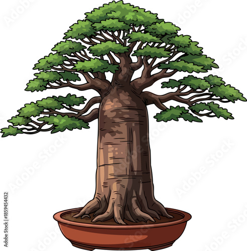 zenwood legacy nurturing miniature worlds of enduring growth and inner peace, vector isolated on transparent background