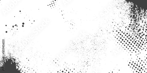 Rough grey and white texture vector. Distressed overlay texture, Dirty or dust film grain speck grit grunge overlay on white background, Vector Illustration. Black isolated on white background,