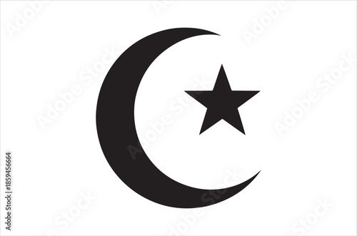 A striking visual representation of the islamic crescent moon and star symbol