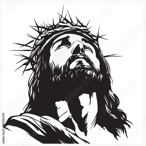 head of jesus with crown of thorns