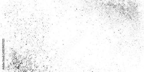White background with scattered grey grunge texture, Abstract black and white gritty grunge background, Overlay for interesting effect and depth,  The surface is covered with scratches.