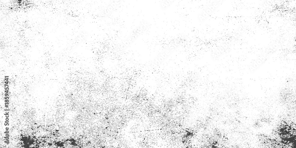 Fototapeta premium White background with scattered grey grunge texture, Abstract black and white gritty grunge background, Overlay for interesting effect and depth, The surface is covered with scratches.