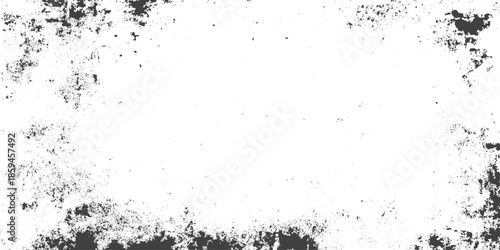 White background with scattered grey grunge texture, Abstract black and white gritty grunge background, Overlay for interesting effect and depth,  The surface is covered with scratches.