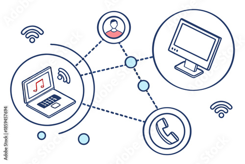 A modern illustration of connected devices and technology networking