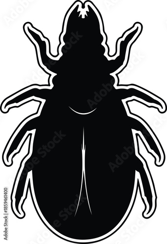 Silhouette Insect Beetle Bug Pest Outline Simple Graphic Vector Illustration