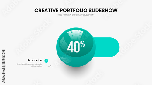 Elegant Solution 1 Option Diagram Slideshow Layout. Market Review One Element Chart Slide Template. Professional Innovation Presentation Design Vector Illustration.