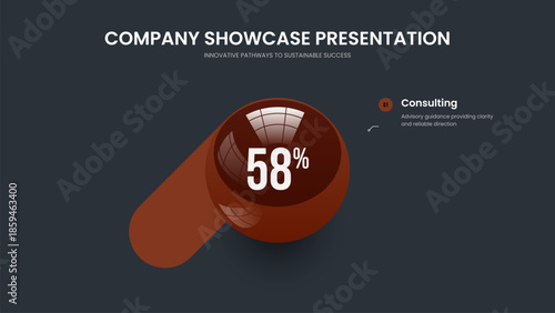 Visual Briefing One Step Chart Slideshow Design. Elegant Development Slide Template Vector Illustration. Project Launch 1 Option Diagram Presentation Layout.
