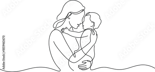 Tender moment of mother and child in embrace