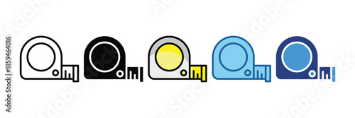 Measuring Tape  Icon Set Multiple Style Collection