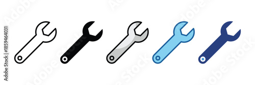 Wrench  Icon Set Multiple Style Collection