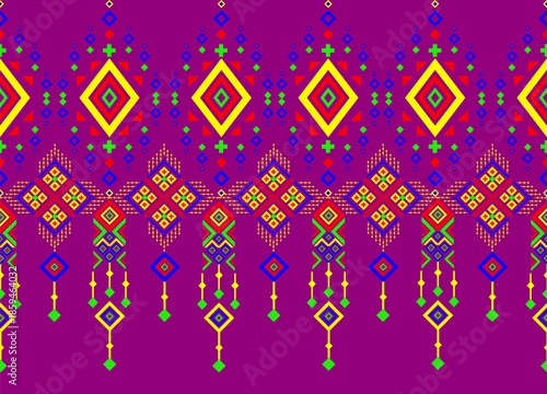 Geometric Ethnic pattern,
Native American tribal fabric, tile, carpet, vector,
illustration design, on background, Pattern fabric pixel, design for background, clothing, decorative, drapery, cloth
