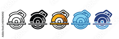 Circular Saw  Icon Set Multiple Style Collection