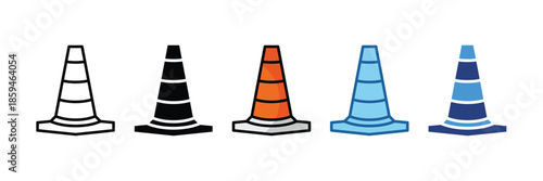 Traffic Cone  Icon Set Multiple Style Collection