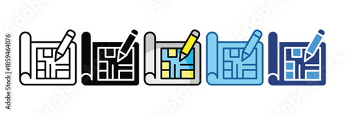 Blueprint  Icon Set Multiple Style Collection