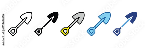 Shovel  Icon Set Multiple Style Collection