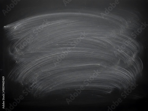 Empty Black Chalkboard Background with Smudges and Chalk Dust Texture