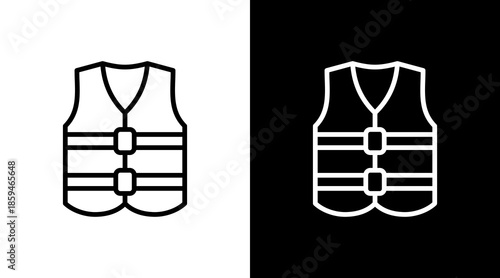 Safety Vest  White Icon Set Design