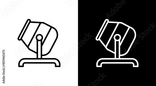 Cement Mixer  White Icon Set Design