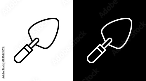 Trowel  White Icon Set Design
