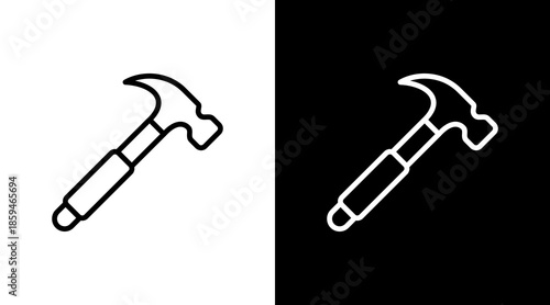 Hammer  White Icon Set Design