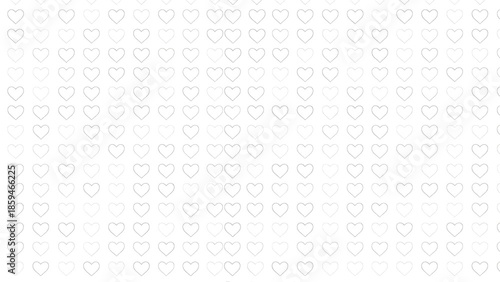 A subtle and delicate pattern of numerous light gray hearts scattered across a white background