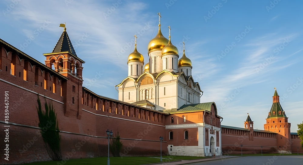 Fototapeta premium Historic Russian Orthodox Church Architecture Landmark.