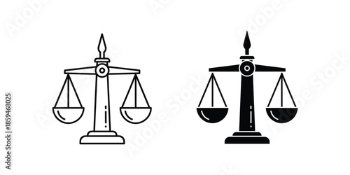 Balance of Justice Scales Vector Illustration