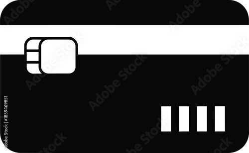 A black and white image of a credit card