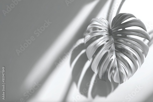 Plant shadows reflected on white wall