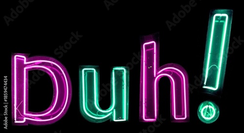 Duh! pink and green neon lights