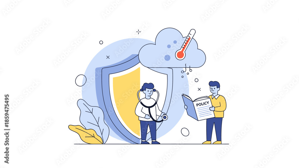Fototapeta premium Digital Security and Data Protection Concept with Shield and Cloud Illustration
