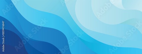 Abstract light blue wavy background with flowing layered liquid curves and soft oceanic ripple effect for healthcare or wellness identity.